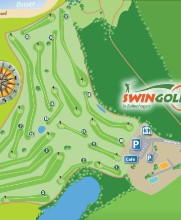 Platzplan der SwinGolf Anlage in Boltenhagen