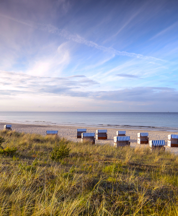 Strand im Ostseebad Boltenhagen beim Sonnenuntergang