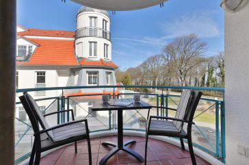 Haus am Meer, Whg.06 - Blick auf und vom Balkon