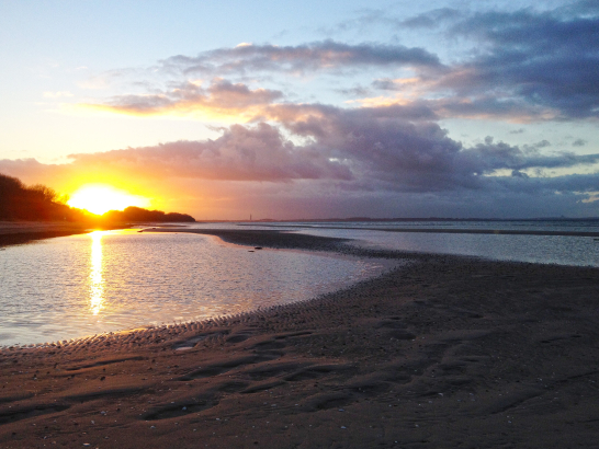 Sonnenuntergang am Strand.