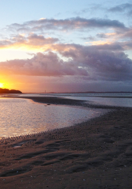 Sonnenuntergang am Strand.